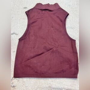 Zara Dark Red Ribbed Top
